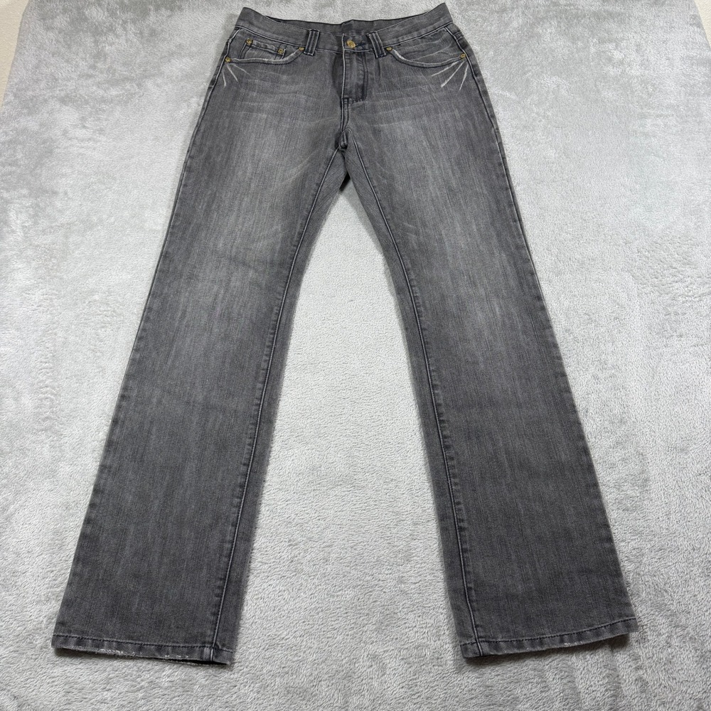 7 For All Mankind Jeans Women 30x31 Gray A Pkt Bootcut Stretch Denim Embroidered